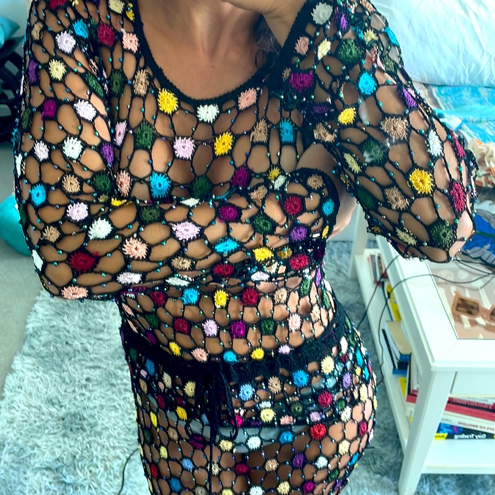 Rare Handmade crop skirt and top Alberta Ferretti